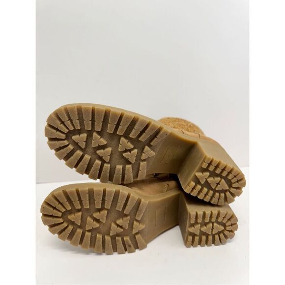 Sun + Stone Hiker Boots Size 10 Lace Up Tan Chunky Block Heel Booties NEW - Picture 11 of 11